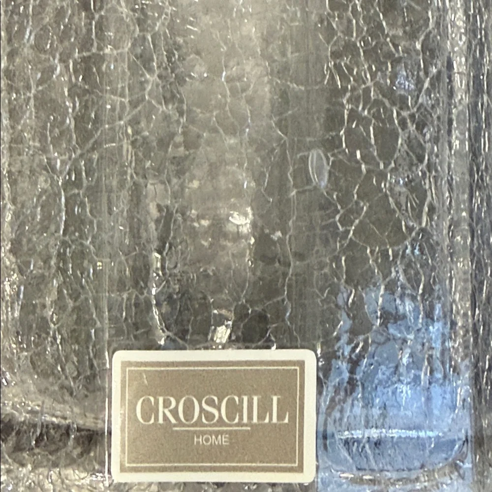 Vintage Croscill Saxony Collection Large Covered Crackle Glass Storage Jar NWT - Picture 7 of 7